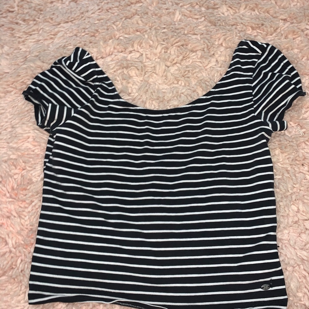 AEO cropped striped shirt